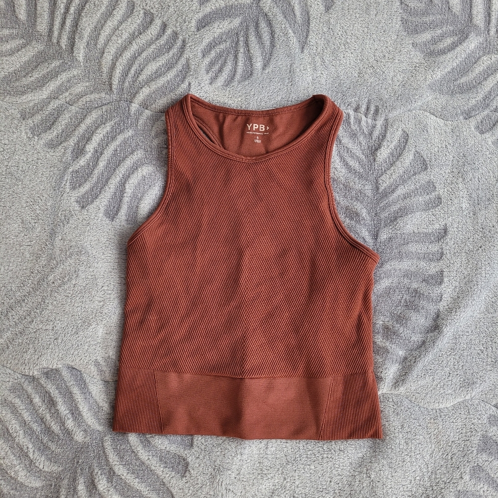Abercrombie YPB seamlessCORE Ribbed Scuba tank, size S, mahogany